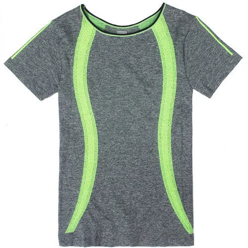 Style Yoga Gym Compression Tights Women's Sport T-shirts Dry Quick Running Short Sleeve Fitness Women Clothes Tees tops