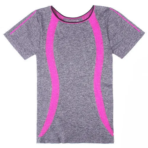 Style Yoga Gym Compression Tights Women's Sport T-shirts Dry Quick Running Short Sleeve Fitness Women Clothes Tees tops