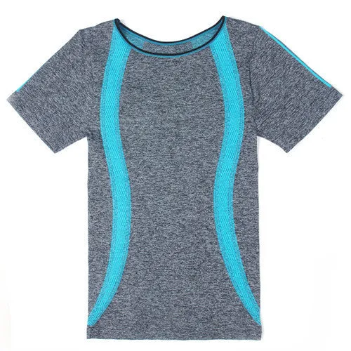 Style Yoga Gym Compression Tights Women's Sport T-shirts Dry Quick Running Short Sleeve Fitness Women Clothes Tees tops