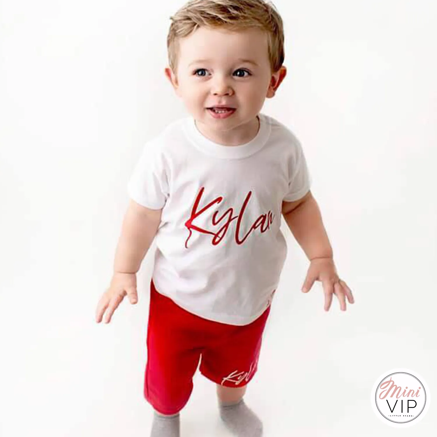 Stylistic Name - Red Shorts & White T-Shirt Summer Set