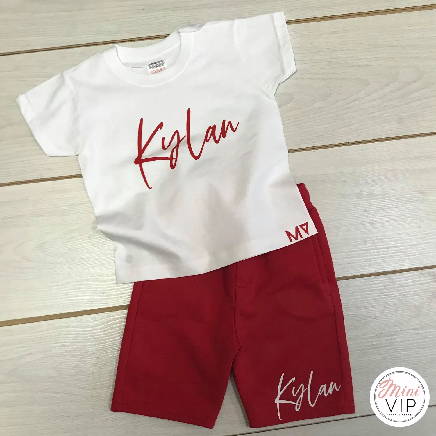 Stylistic Name - Red Shorts & White T-Shirt Summer Set