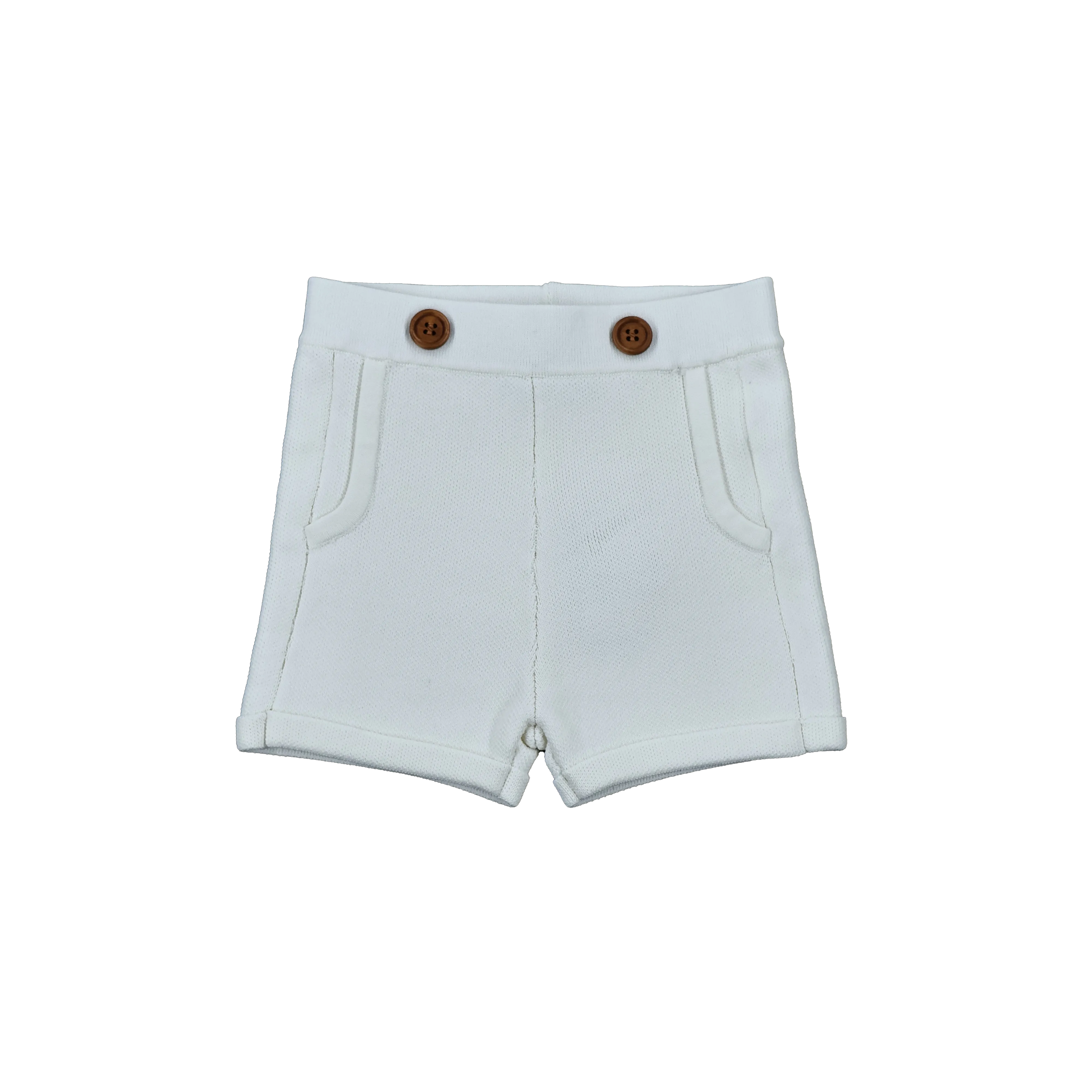 Sweet Threads Off White Ace Knit Shorts