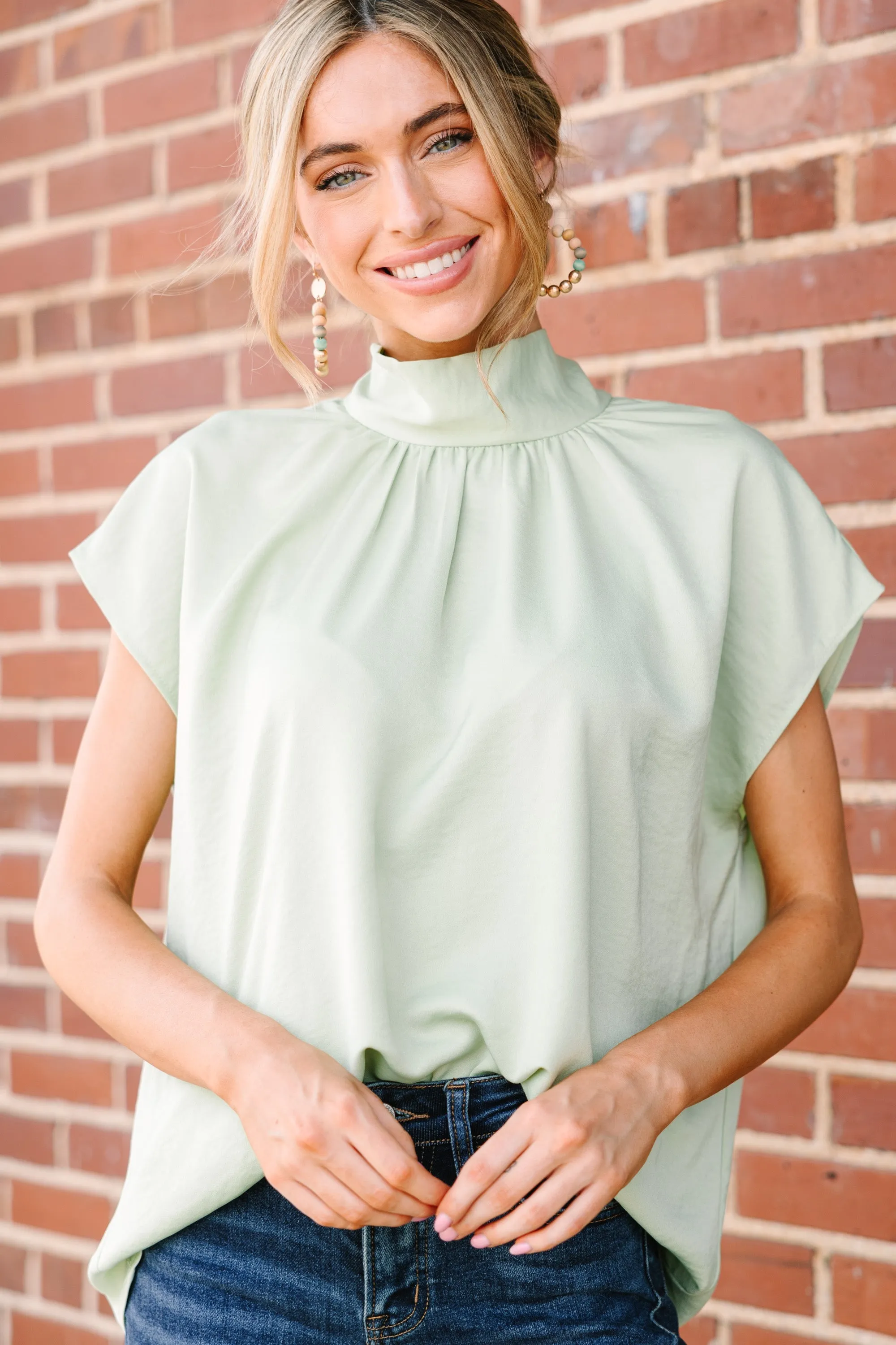 Take A Look Sage Green Blouse