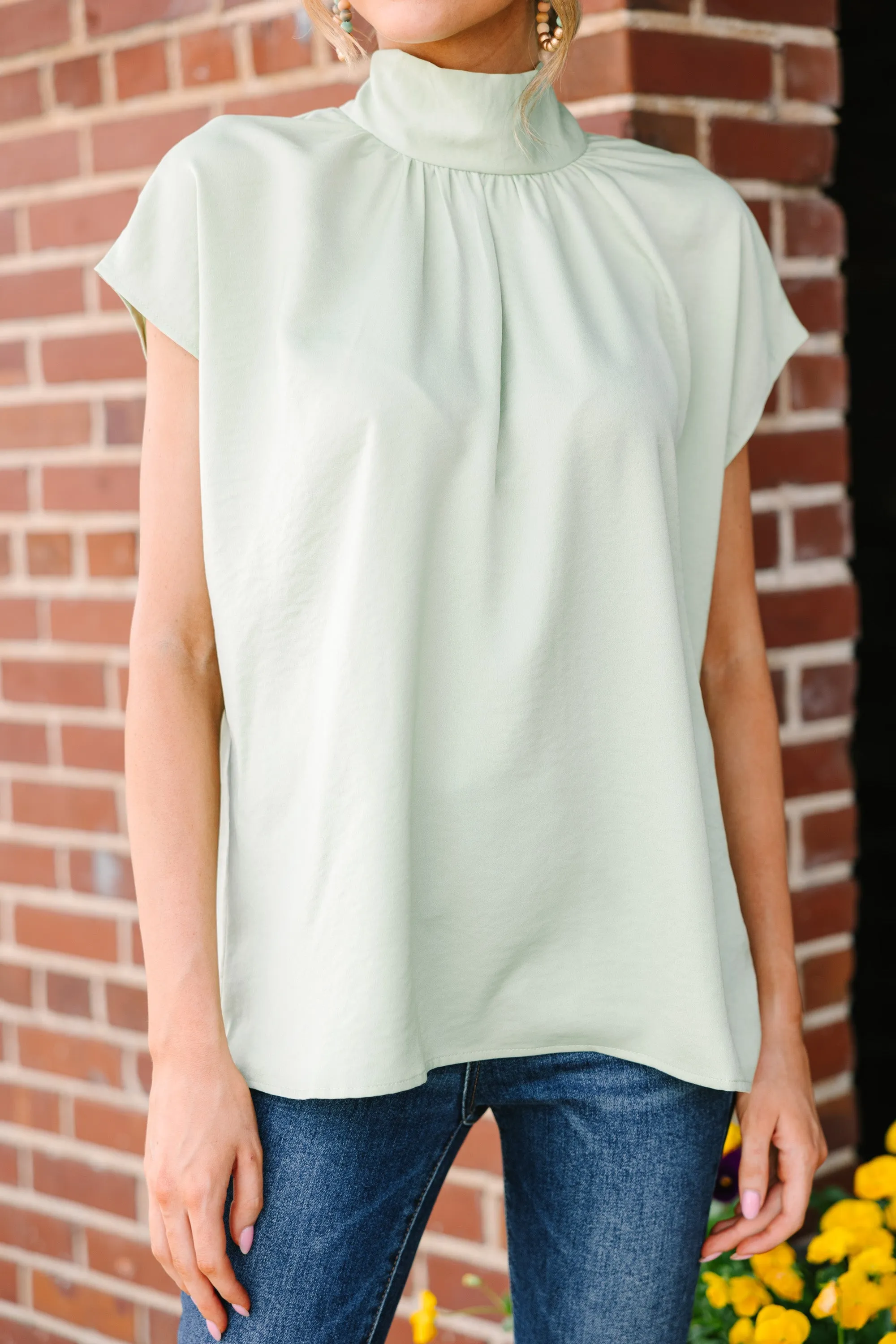 Take A Look Sage Green Blouse