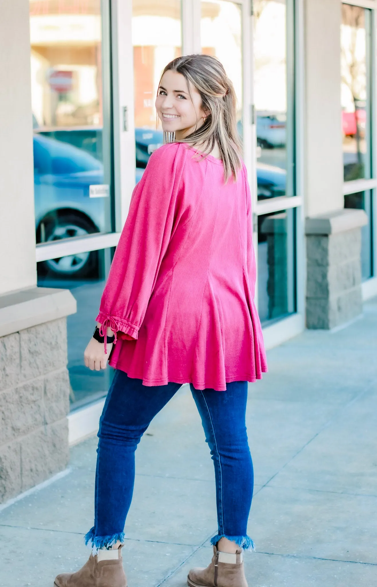 Take My Hand Blouse in Fuchsia