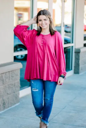 Take My Hand Blouse in Fuchsia