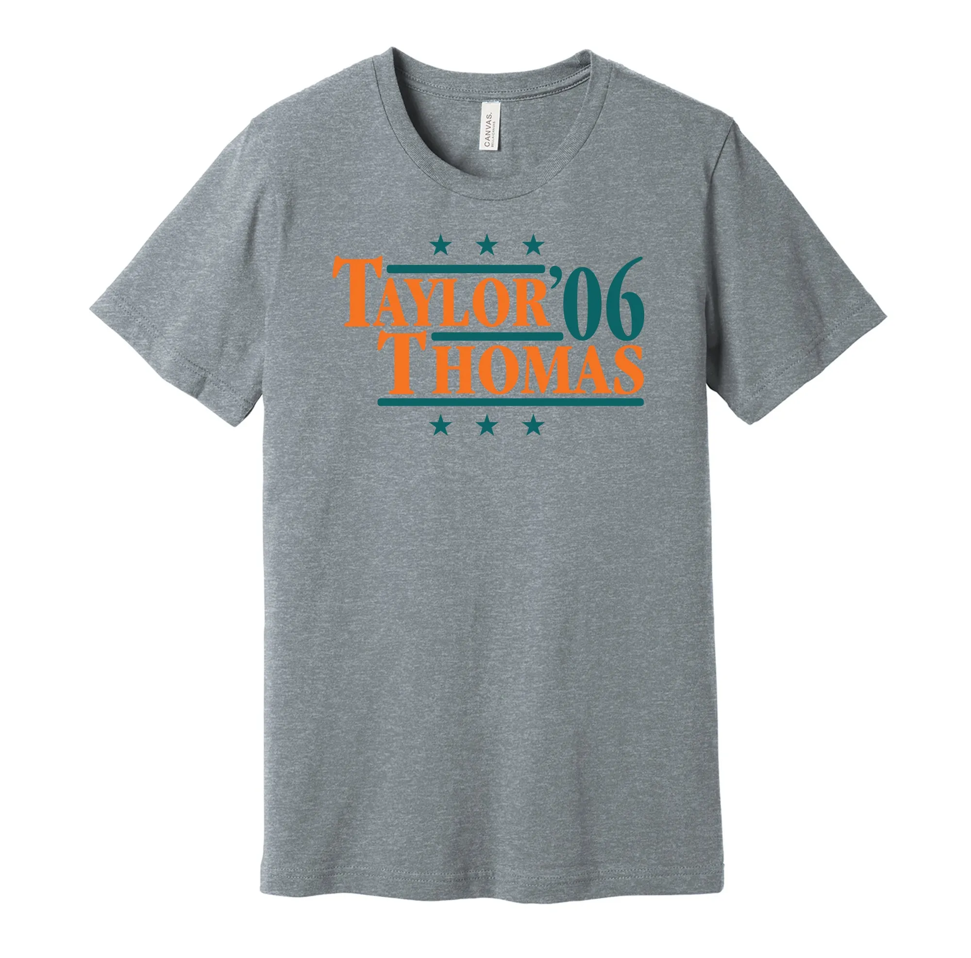 Taylor & Thomas '06 - Miami Football Legends Political Campaign Parody T-Shirt - Hyper Than Hype Shirts