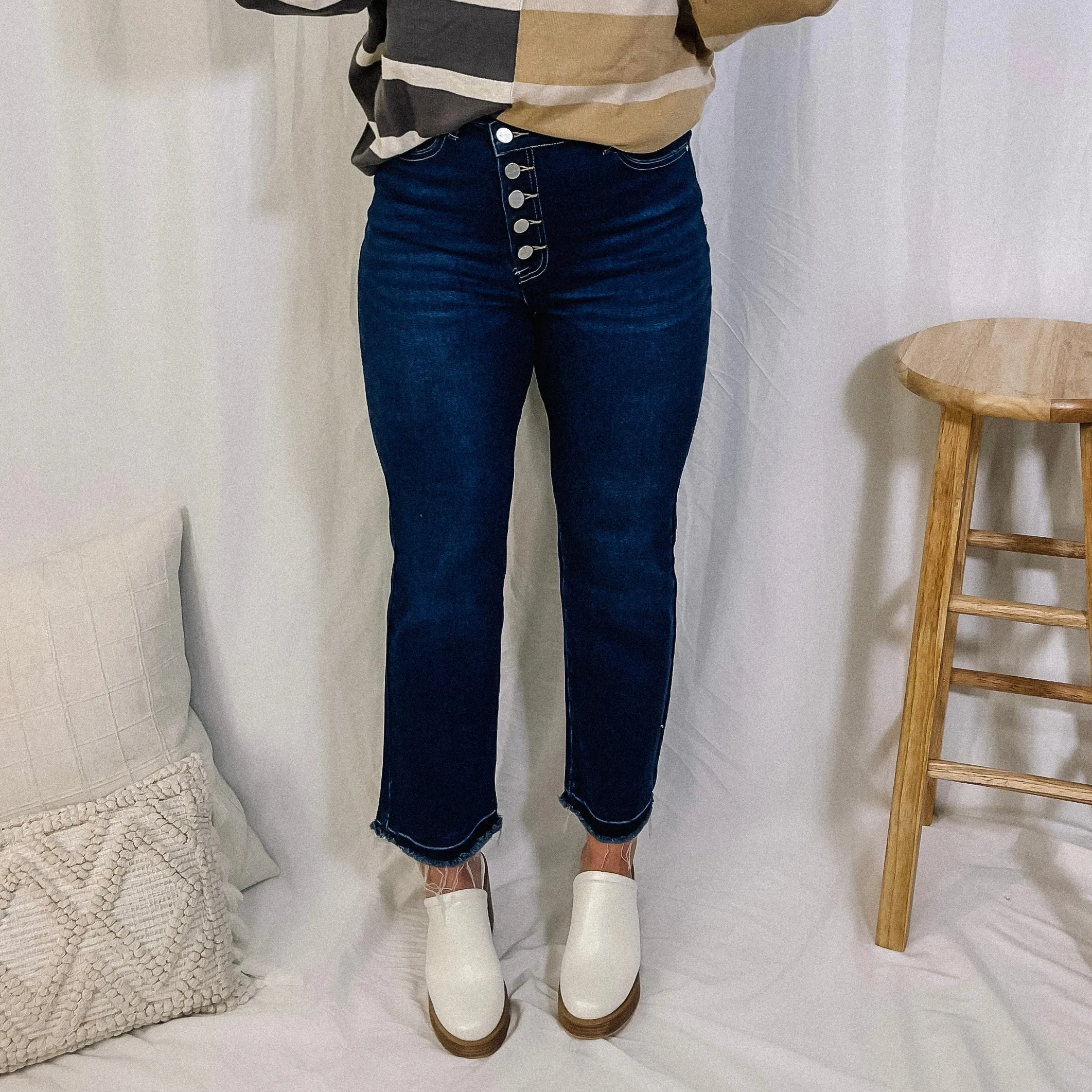 Ten Out Of Ten Asymmetrical Button Fly Denim