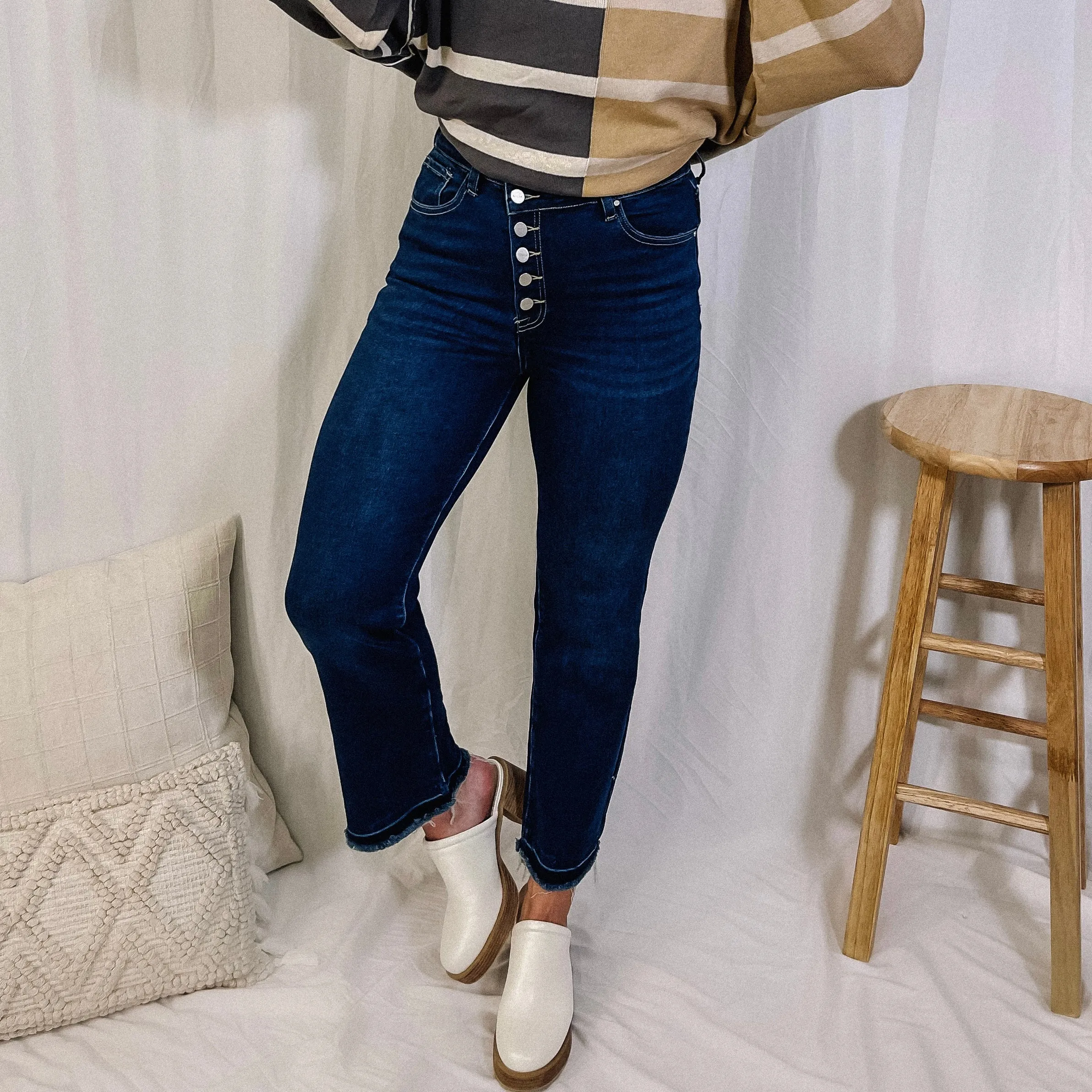 Ten Out Of Ten Asymmetrical Button Fly Denim