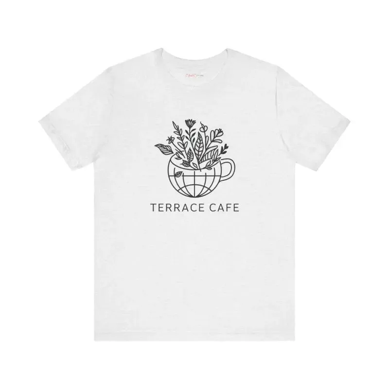 Terrace Cafe Unisex Jersey Short Tee for Everyday Style