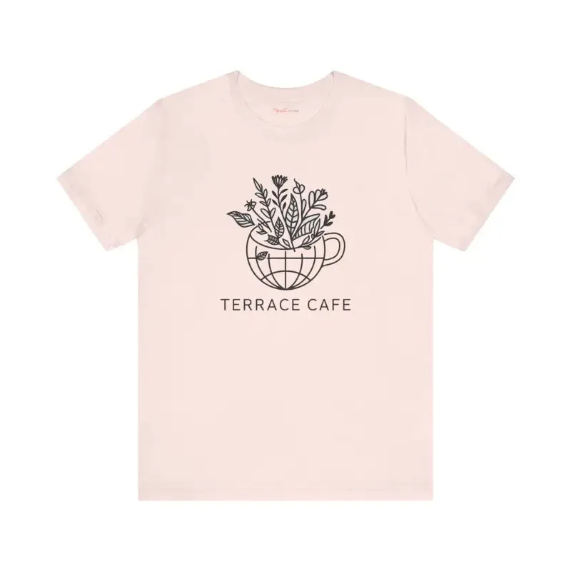 Terrace Cafe Unisex Jersey Short Tee for Everyday Style
