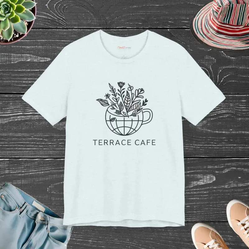 Terrace Cafe Unisex Jersey Short Tee for Everyday Style