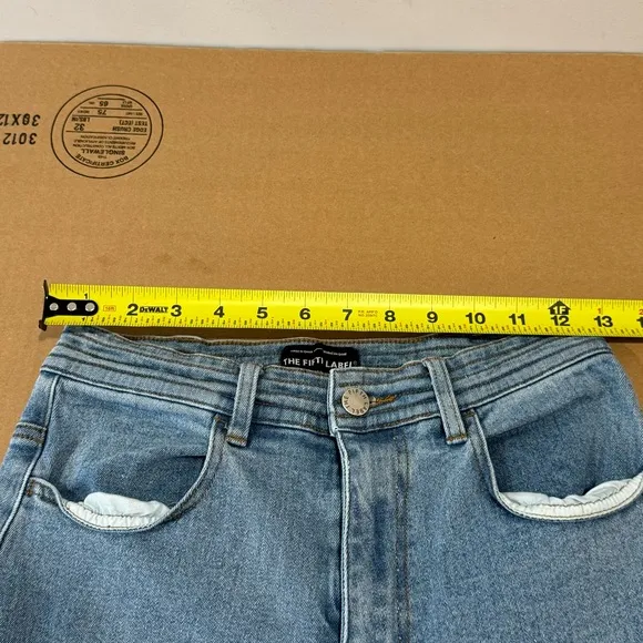 The Fifth Label High Waist Wide Leg Cropped Stretch Denim Jeans Medium Wash Sz 4