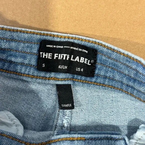 The Fifth Label High Waist Wide Leg Cropped Stretch Denim Jeans Medium Wash Sz 4
