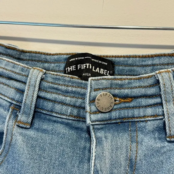 The Fifth Label High Waist Wide Leg Cropped Stretch Denim Jeans Medium Wash Sz 4