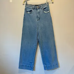 The Fifth Label High Waist Wide Leg Cropped Stretch Denim Jeans Medium Wash Sz 4