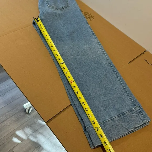 The Fifth Label High Waist Wide Leg Cropped Stretch Denim Jeans Medium Wash Sz 4