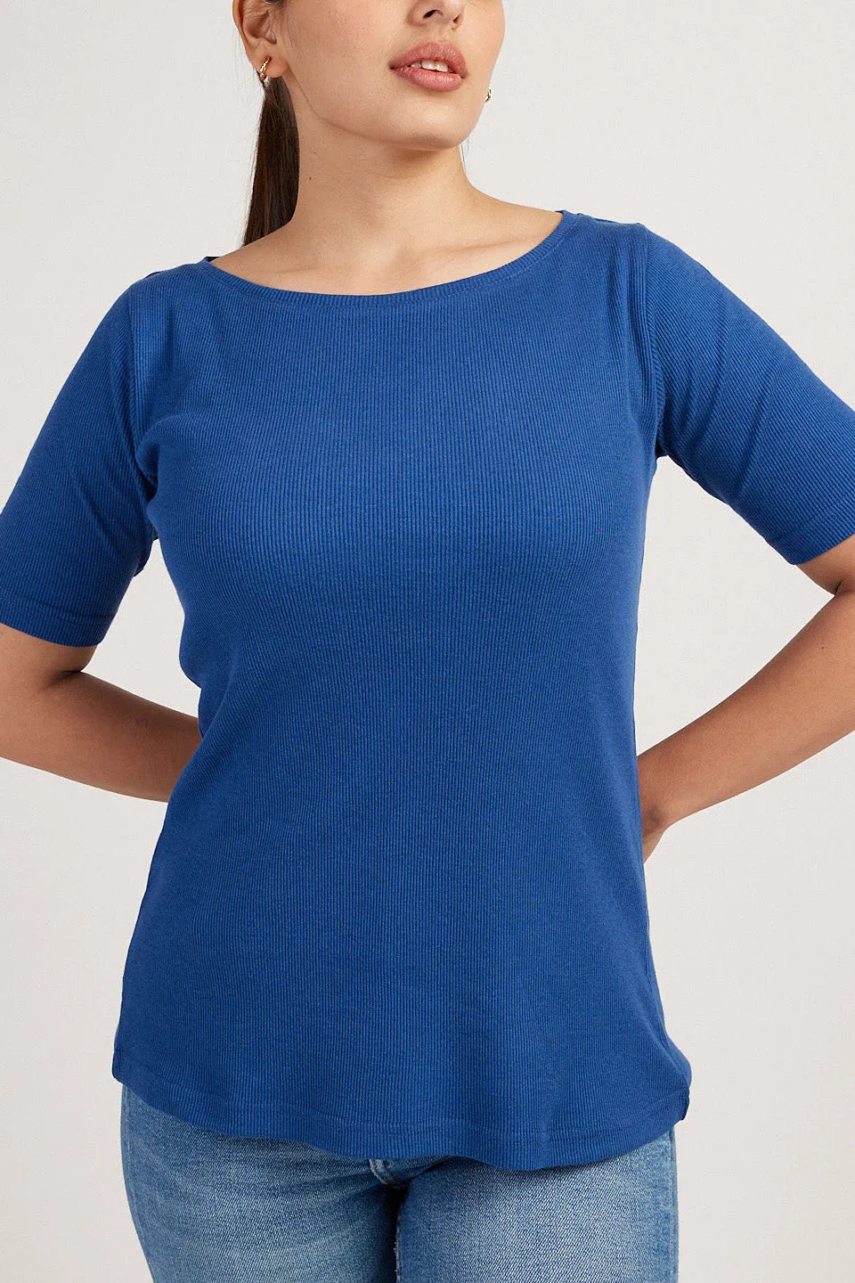 The Rib Boat Neck | Short Sleeve
