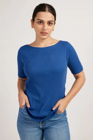 The Rib Boat Neck | Short Sleeve
