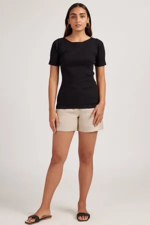 The Rib Boat Neck | Short Sleeve