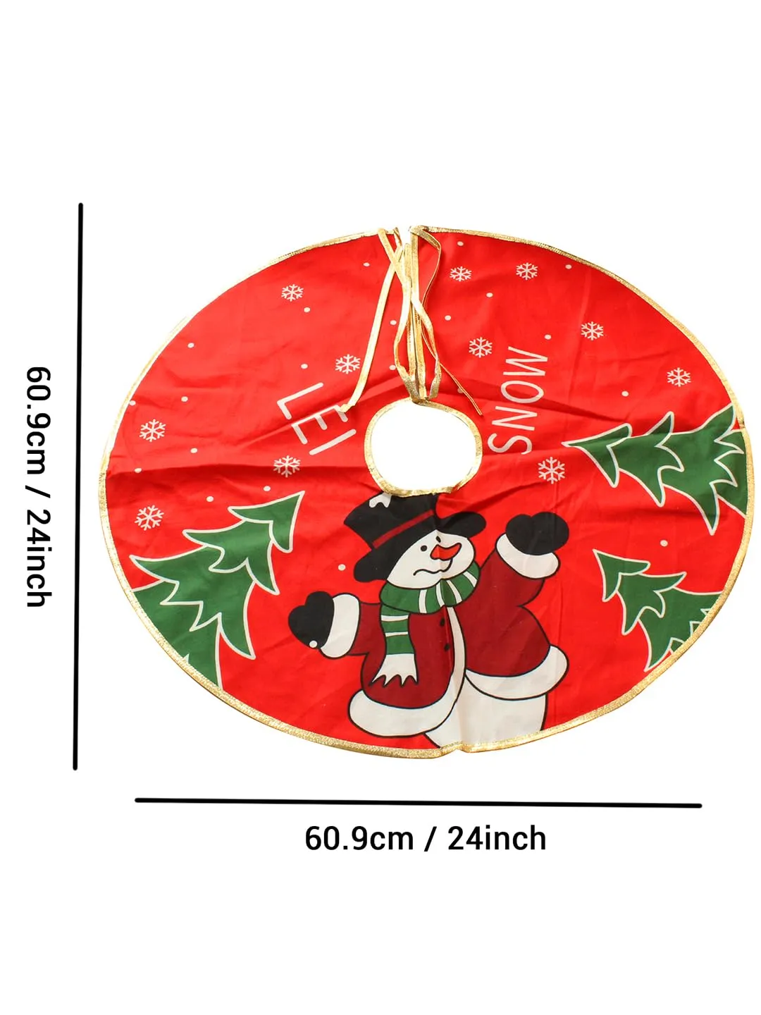TIED RIBBONS Christmas Tree Skirt (24 inch) Round Cloth Premium Fabric Double Layered Thick Burlap Xmas Tree Skirt Base Mat Cover Holiday Party Decoration - Christmas Decorations Items for Home