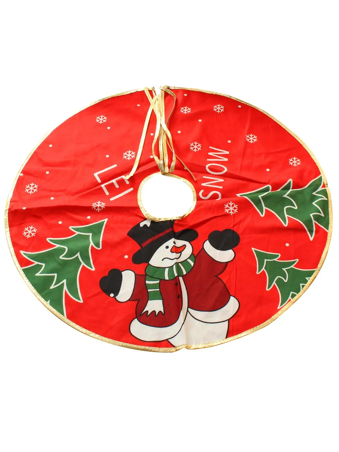TIED RIBBONS Christmas Tree Skirt (24 inch) Round Cloth Premium Fabric Double Layered Thick Burlap Xmas Tree Skirt Base Mat Cover Holiday Party Decoration - Christmas Decorations Items for Home