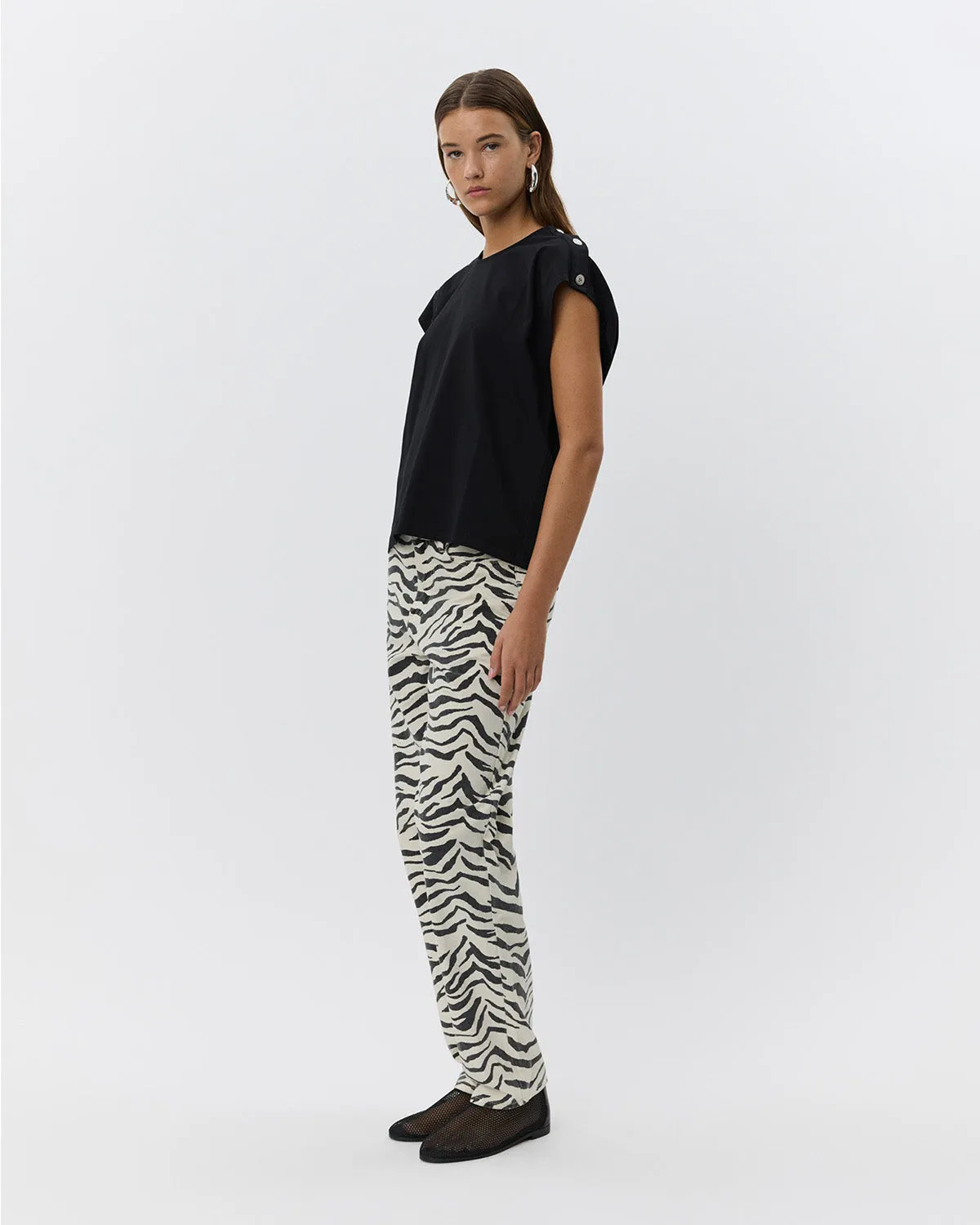 TOKYOSW ZEBRA JEANS - Light yellow