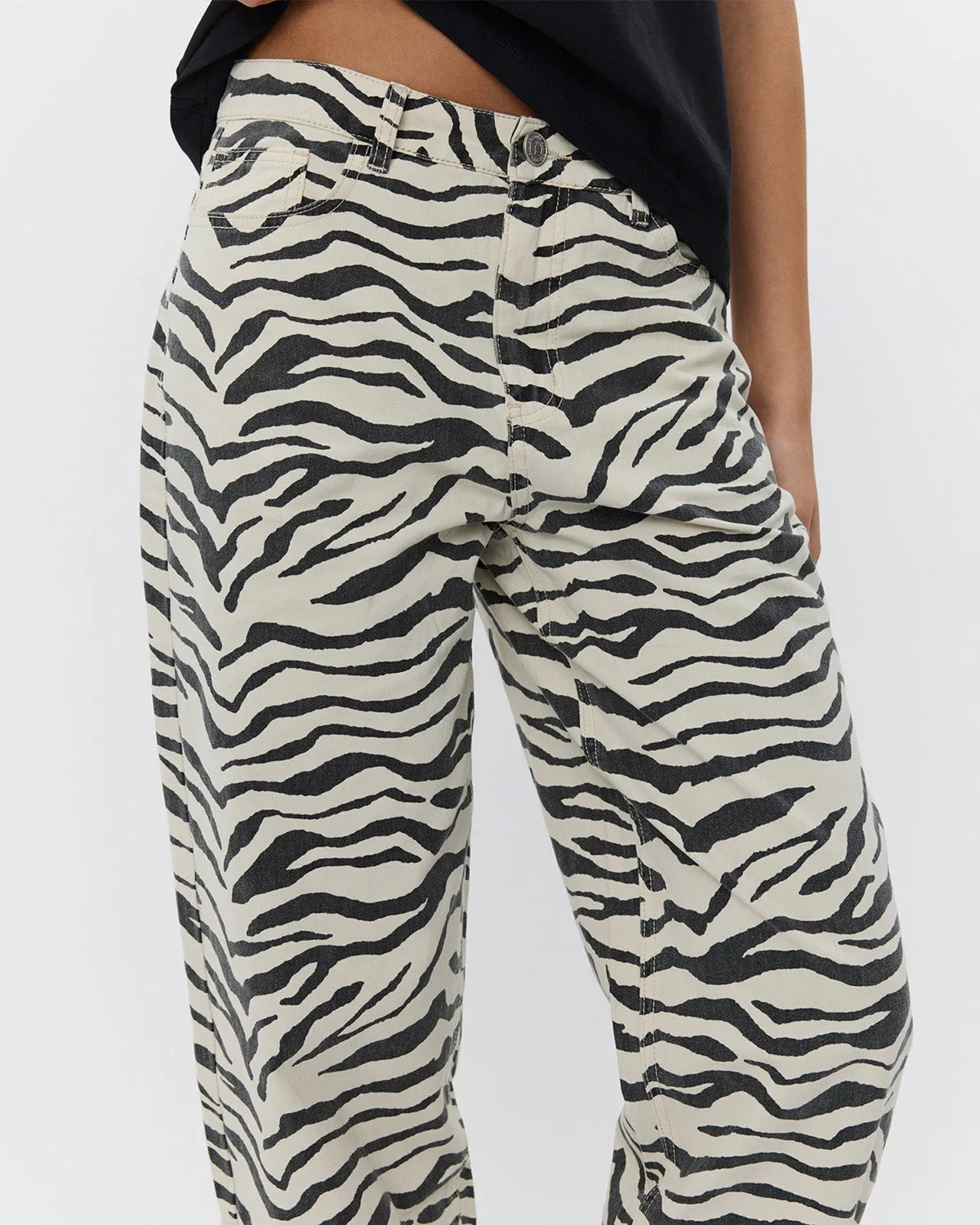 TOKYOSW ZEBRA JEANS - Light yellow