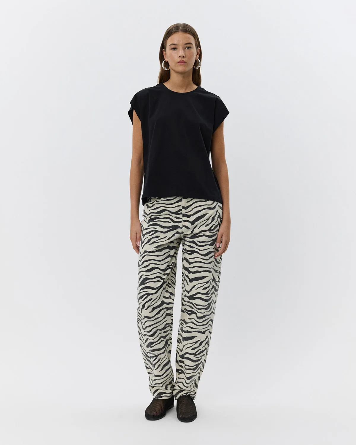 TOKYOSW ZEBRA JEANS - Light yellow