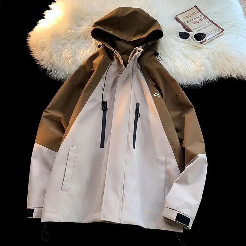 Trendy Drawstring Hem Windbreaker for Outdoor Adventures