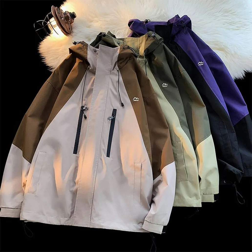 Trendy Drawstring Hem Windbreaker for Outdoor Adventures