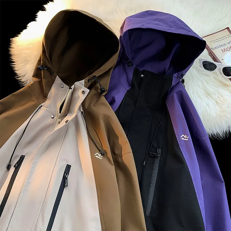 Trendy Drawstring Hem Windbreaker for Outdoor Adventures