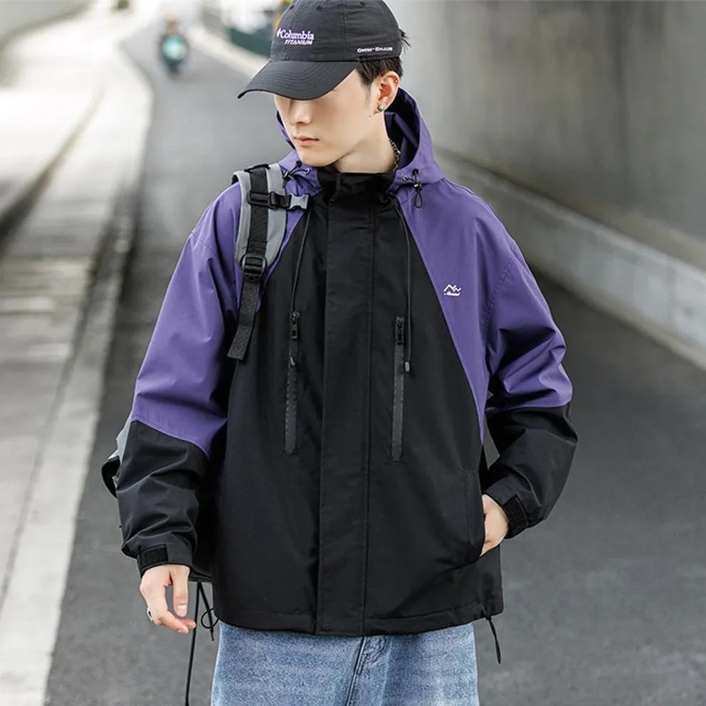 Trendy Drawstring Hem Windbreaker for Outdoor Adventures