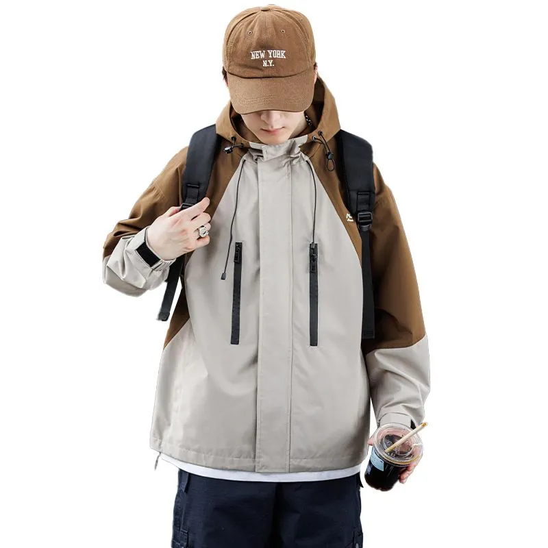 Trendy Drawstring Hem Windbreaker for Outdoor Adventures