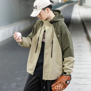 Trendy Drawstring Hem Windbreaker for Outdoor Adventures