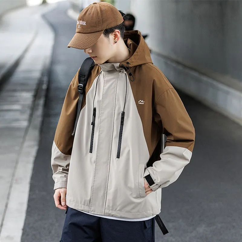Trendy Drawstring Hem Windbreaker for Outdoor Adventures