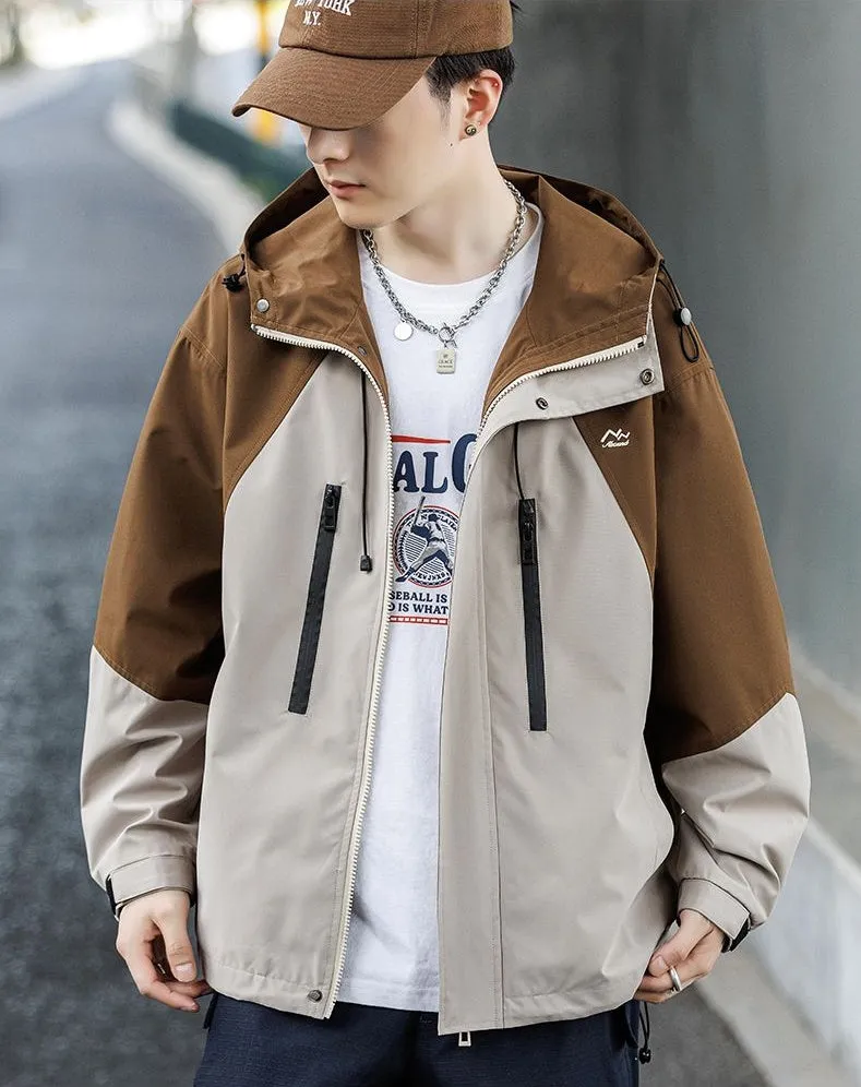 Trendy Drawstring Hem Windbreaker for Outdoor Adventures
