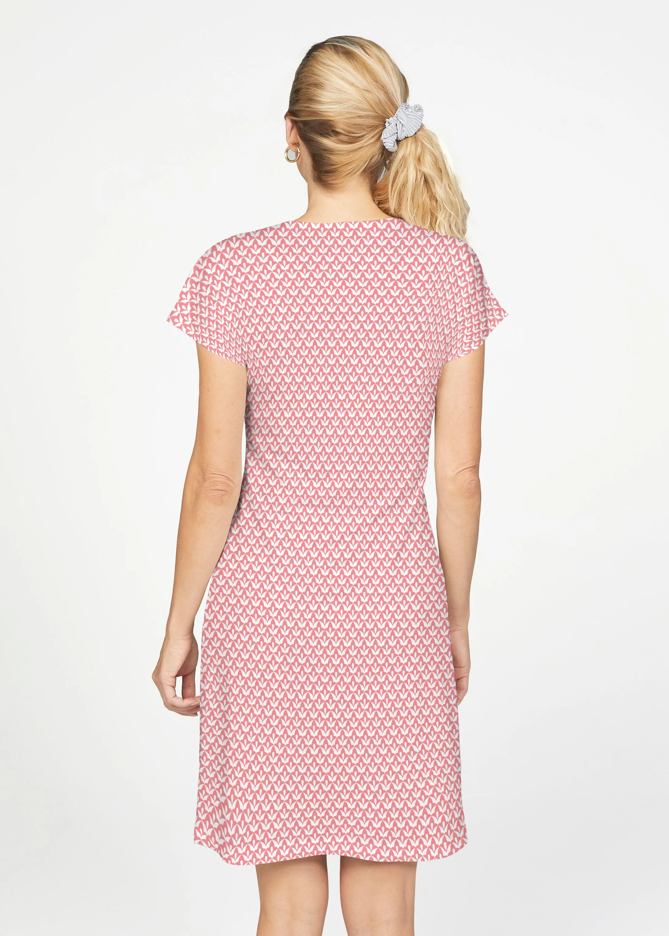 Tulips are Back (7880) ~ French Terry Short Sleeve Crew Dress