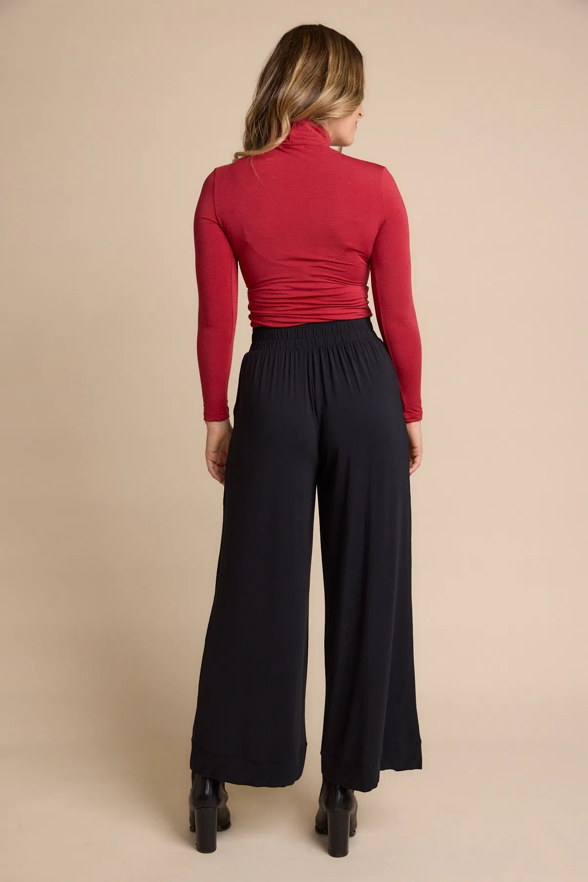 Turtle Neck Long Sleeve Marle - Red Berry Marle