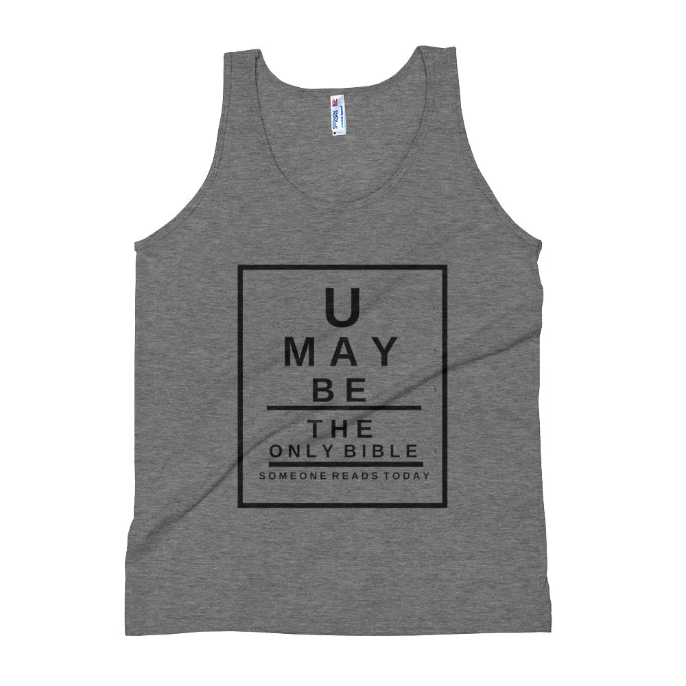 Unisex Tank Top U may be the only Bible someone reads today Snellen Eye Chart