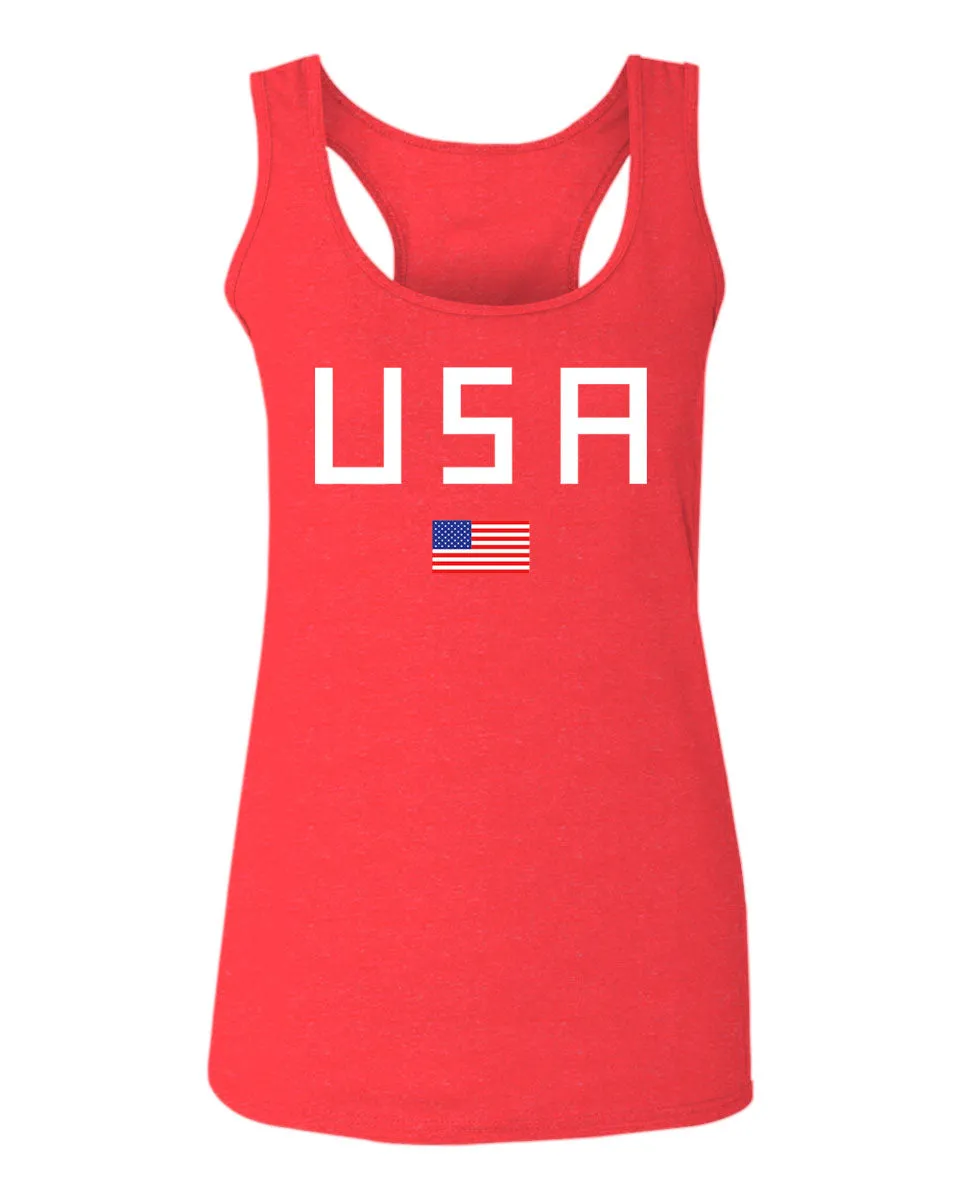 USA American Flag United States of America Patriotic   women's Tank Top sleeveless Racerback