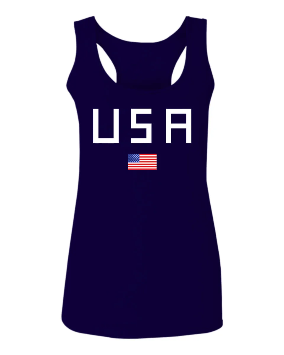 USA American Flag United States of America Patriotic   women's Tank Top sleeveless Racerback