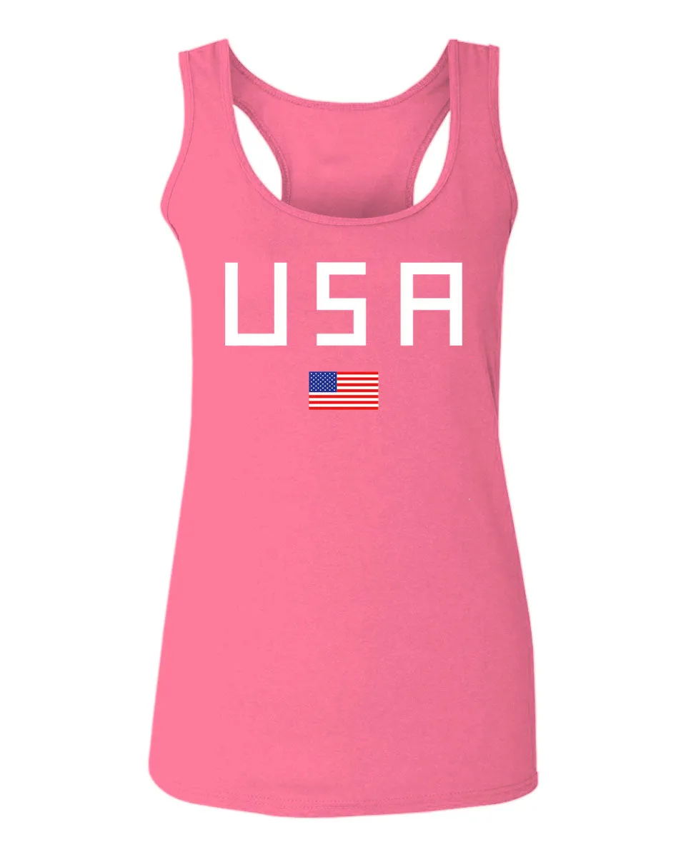 USA American Flag United States of America Patriotic   women's Tank Top sleeveless Racerback