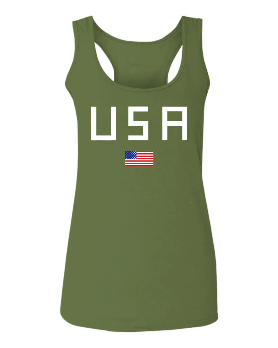 USA American Flag United States of America Patriotic   women's Tank Top sleeveless Racerback