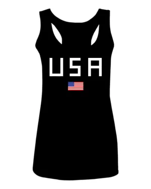 USA American Flag United States of America Patriotic   women's Tank Top sleeveless Racerback