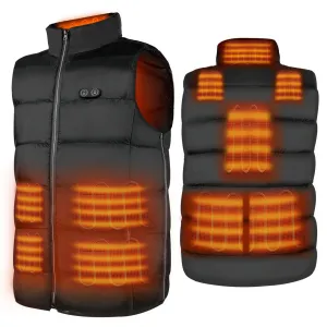 USB Electric Unisex Heated Vest with 10 Heating Zones