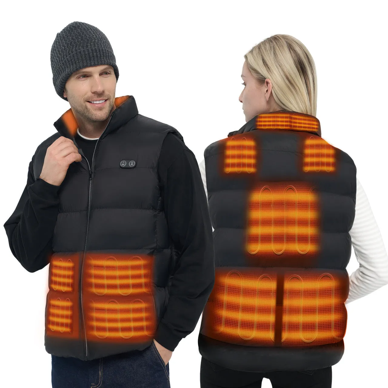 USB Electric Unisex Heated Vest with 10 Heating Zones