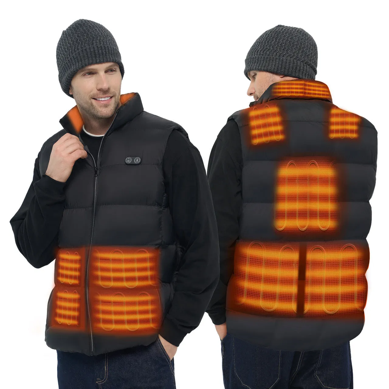 USB Electric Unisex Heated Vest with 10 Heating Zones