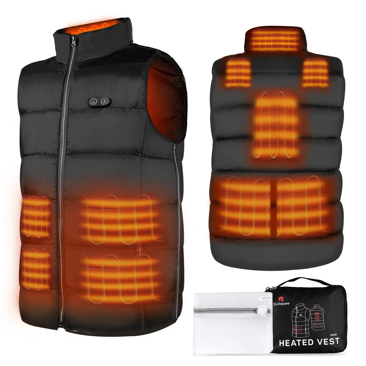 USB Electric Unisex Heated Vest with 10 Heating Zones