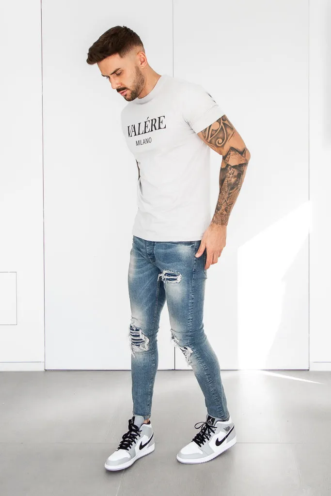 Valere Milano Mersis Biker Jeans Stone Wash